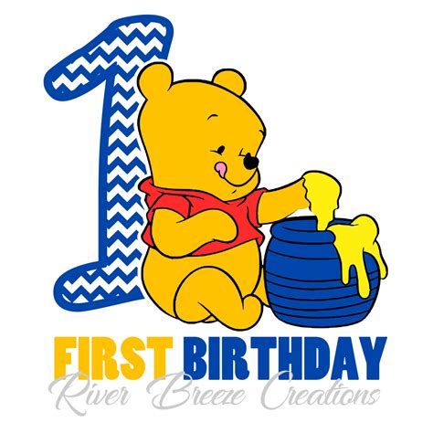 Pooh Bear Svg First Birthday Svg Winnie The Pooh Svg Honey Etsy