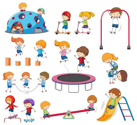 Set of doodle kids playing 519935 - Download Free Vectors, Clipart Graphics & Vector Art