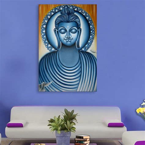 Canvas Painting Beautiful Lord Buddha Art Wall Painting For Living
