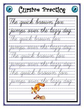 Benefits of handwriting practice include increased brain activation and. Cursive Practice - Sentence | Cursive practice, Teaching ...