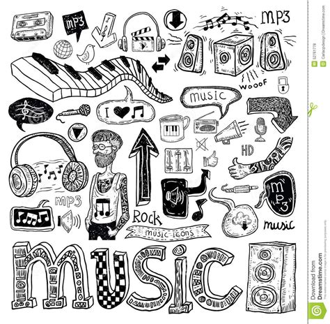 Music Doodle Collection Hand Drawn Illustration Download From Over