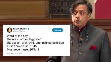 Shashi Tharoors ‘snollygoster Amuses Twitter Some Think Its A Jibe At Nitish Kumar India