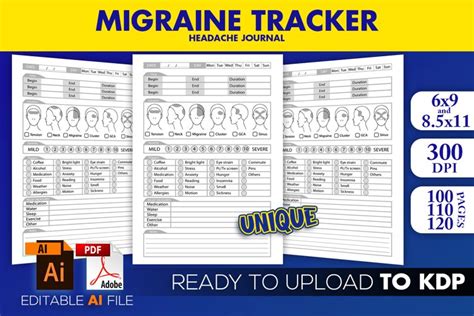 Migraine Tracker KDP Interior Headache Log Book
