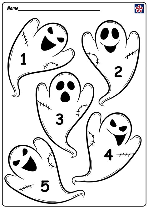 Five Little Ghosts Number Matching Activity