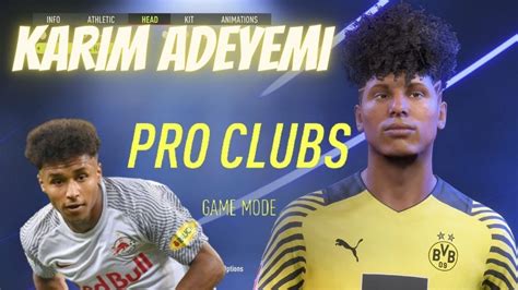 Fifa 22 How To Make Karim Adeyemi Pro Clubs Look Alike Youtube