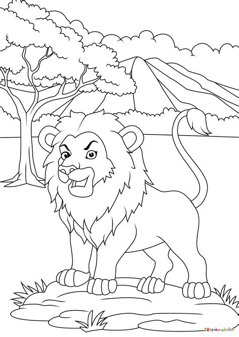 Coloriage Lion 09 Un Dessin à Imprimer Avec Tête à Modeler