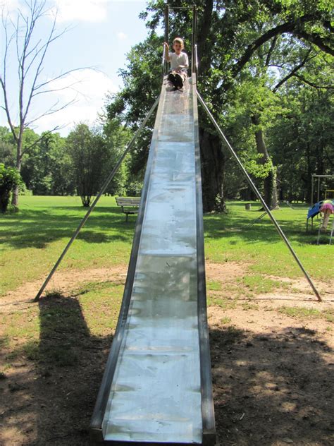Reminds Me Of The Big Slide At Harmon Park That Had No Trees For Shade