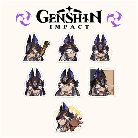 Genshin Impact Cyno Emoji Sticker Set 7pcs Shopee Philippines