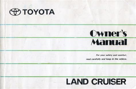 Toyota land cruiser free workshop and repair manuals. 1991 Toyota Land Cruiser Owners Manual (Covers 70, by BJ74LX on DeviantArt