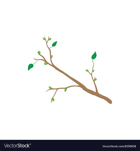 Spring Tree Branch Icon Cartoon Style Royalty Free Vector