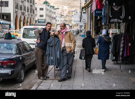 Local Peoplein The Street Of The Amman Jordan Stock Photo Alamy