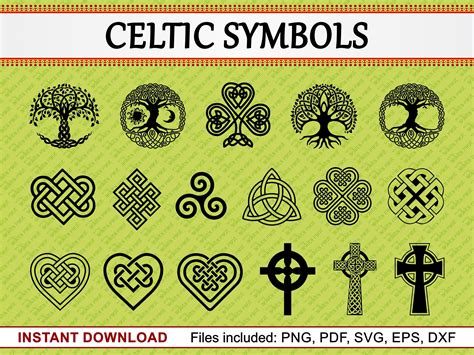 Celtic Symbols Set Of 17 Commercial Use Cliparts Celtic