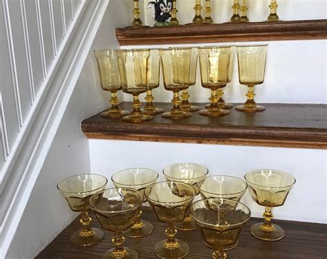 Vintage Drinking Glasses Depression Glass Colored Glass Etsy