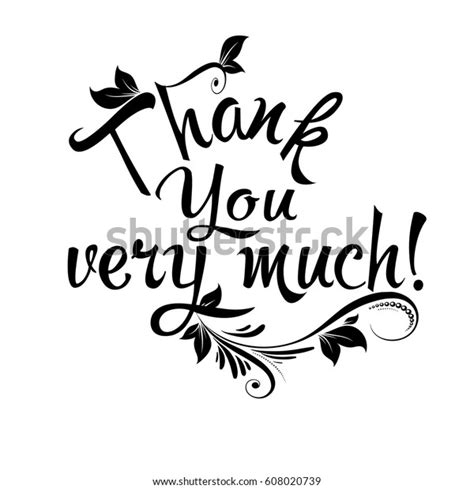 Thank You Very Much Calligraphic Isolated Vetor Stock Livre De