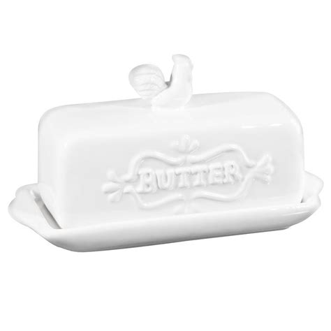 White Rooster Butter Dish Butter Dish Pottery Butter Dishes Butter