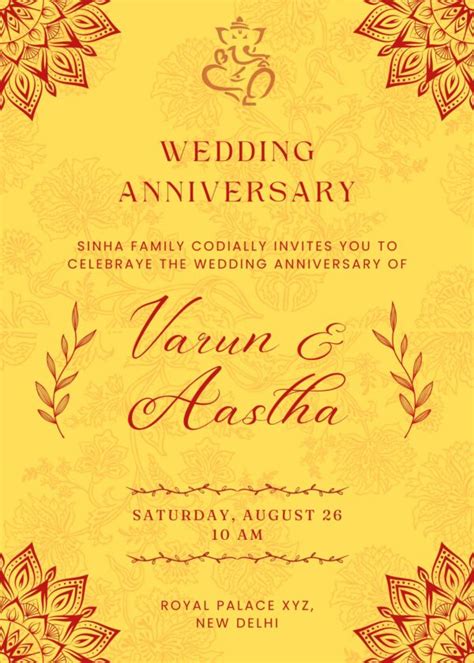 Anniversary Invitation Card 2024 Updated Designs 25th 50th 1st