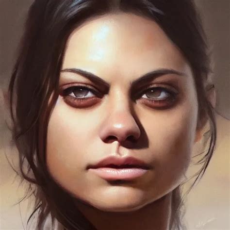 Winking Mila Kunis Closeup Portrait Dramatic Light Stable Diffusion