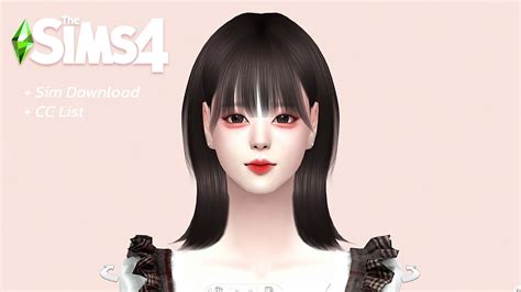 The Sims 4 Create A Sim Korean Girl Kim Dajung Cc List Sim Download Youtube