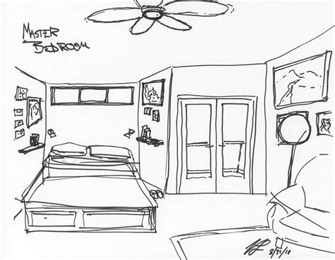 Simple Bedroom Drawing