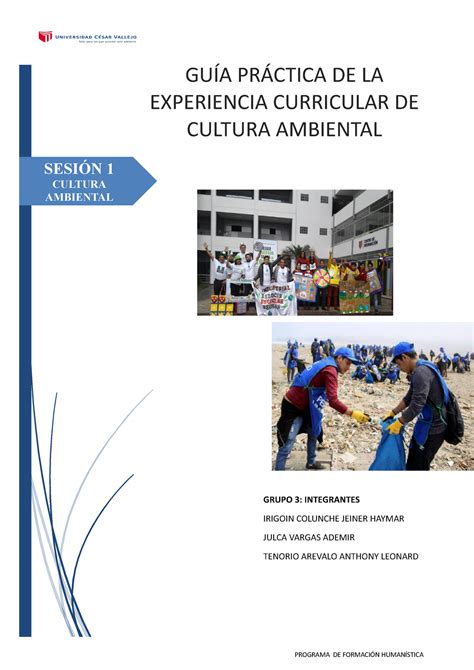 Practica De Cultura Ambiental De Desarrollo De Clase Cultura