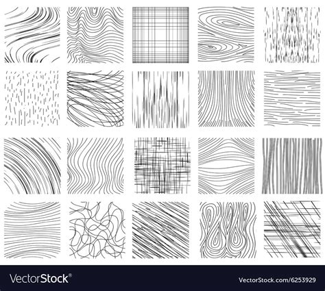 Hand Drawn Ink Line Textures Royalty Free Vector Image