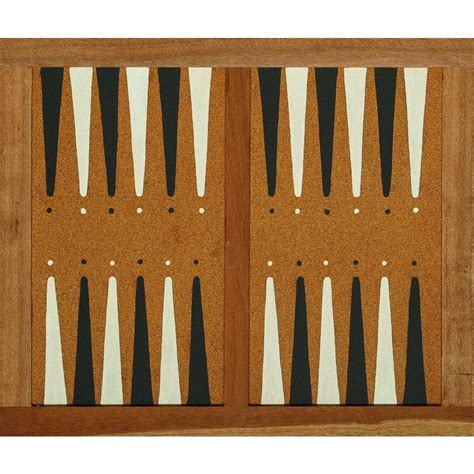 Vintage Cork W Oak Trim Hand Painted Backgammon Board Oak Trim