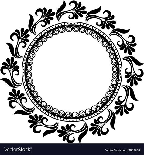 Beautiful Deco Floral Circle Patterned Frame Download A Free Preview