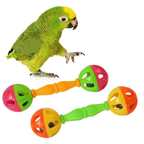 2 Pçs Chocalho De Plástico Aves Divertidos Para Papagaio Pássaros Brinquedos Para Animais De