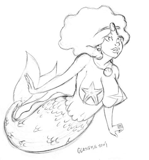Mermaid Sketch By Glassfish Hentai Foundry