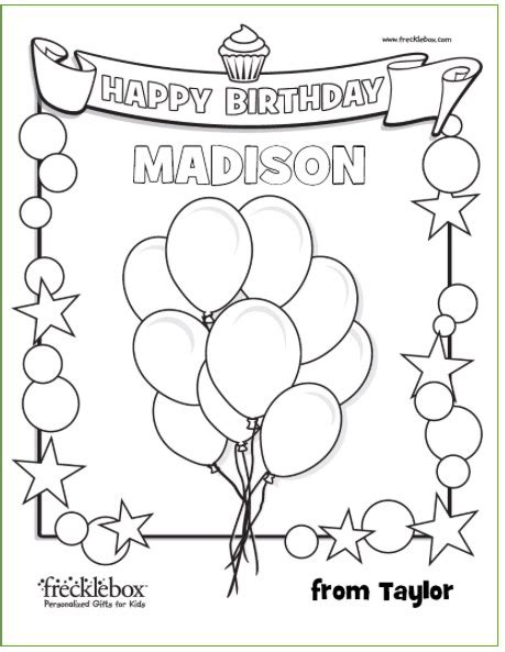 Click on your favorite birthday coloring picture to print & color. Personalized Happy Birthday Coloring Pages at GetColorings ...