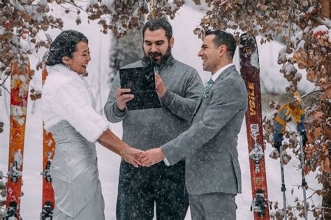 A Winter Ski Ceremony Durango Weddings Magazine