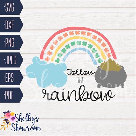 Follow The Rainbow Svg St Patricks Day Rainbow Pot Of Etsy St
