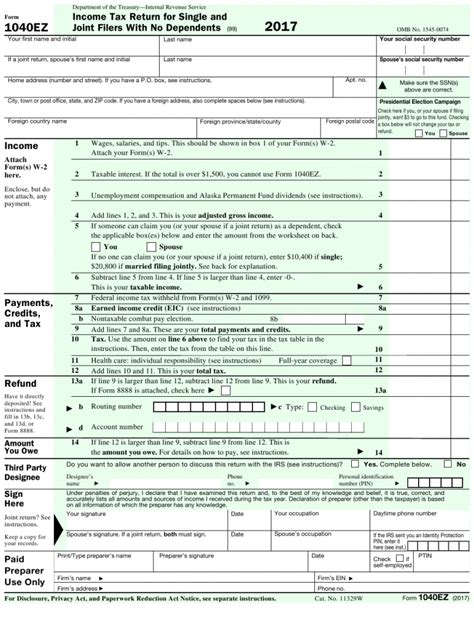 Irs Form 1040ez Download Fillable Pdf Or Fill Online Printable Form 2021