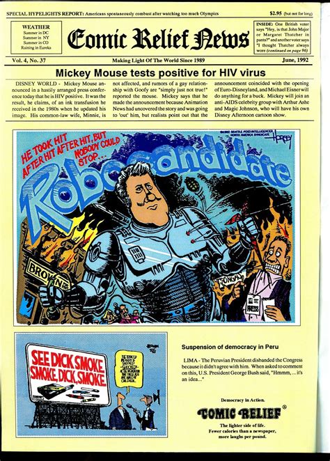 comic relief 37 1992 calvin and hobbes political cartoons toles doonesbury fn vf comic books