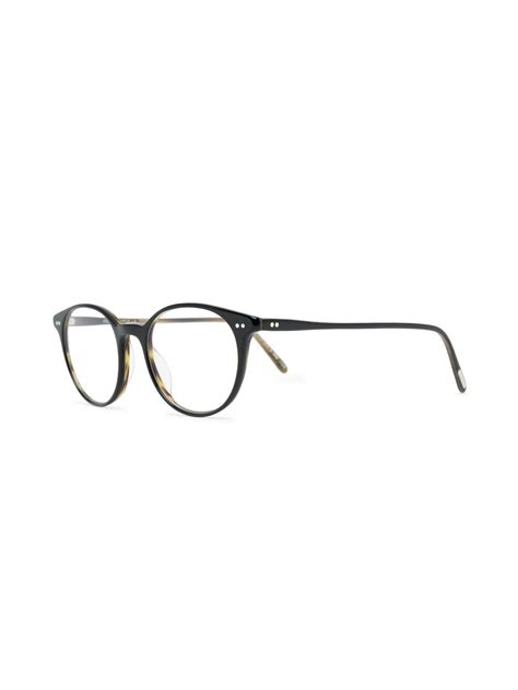 Oliver Peoples Mikett Round Frame Glasses In 黑色 Modesens