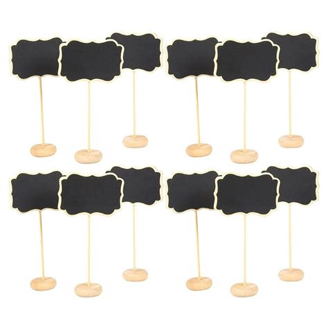 Set Of 12 Mini Chalkboard Signs With Stand Chalkboard Place Cards