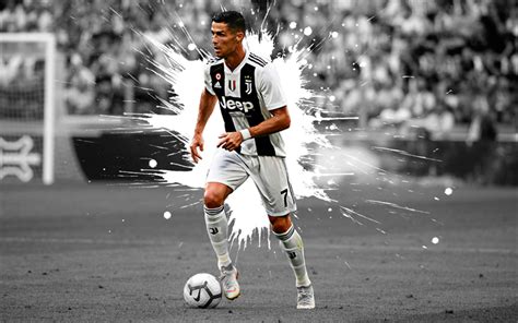 Download Wallpapers Cristiano Ronaldo 4k Art Striker Juventus Fc