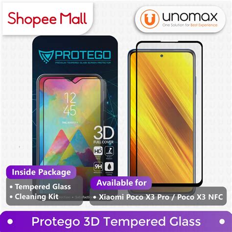 tempered glass xiaomi poco x3 pro nfc protego 3d full cover screen protector shopee indonesia