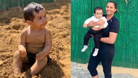 Geeta Phogat Introduces Her Son Arjuns Wrestling Partner He Jumps