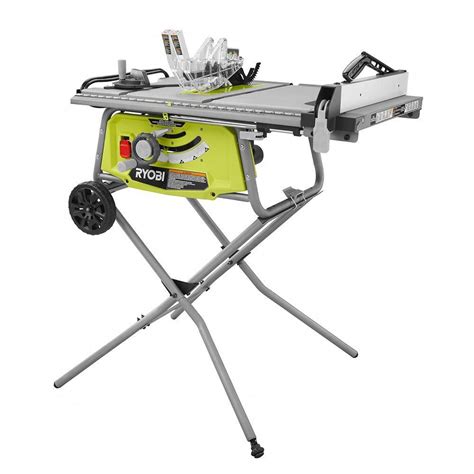 Ryobi 10 In Table Saw With Rolling Stand Tablesaw Portable Table