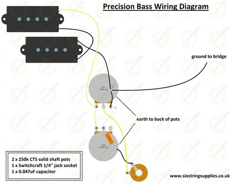 With 1 volume, 1 tone 1 input jack as the picture show. wiring diagram for Fender Precision Bass