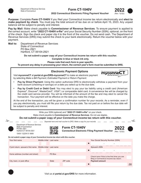 Form Ct 1040v 2022 Fill Out Sign Online And Download Printable Pdf
