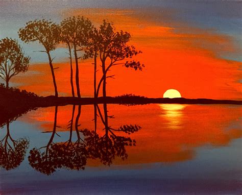 How To Paint Sun Reflection On Water Painting