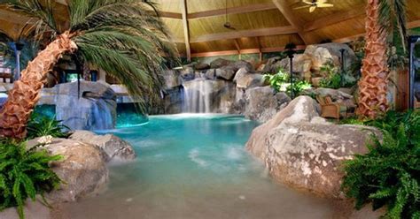 Liked On Pinterest Indoor Pool Beach Swim Tropical Home Design