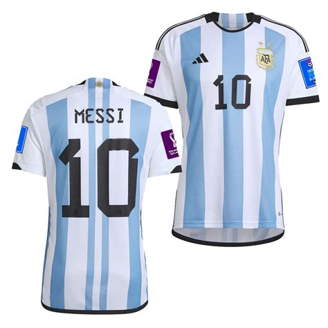 2022 World Cup Argentina Lionel Messi Jersey Home Replica
