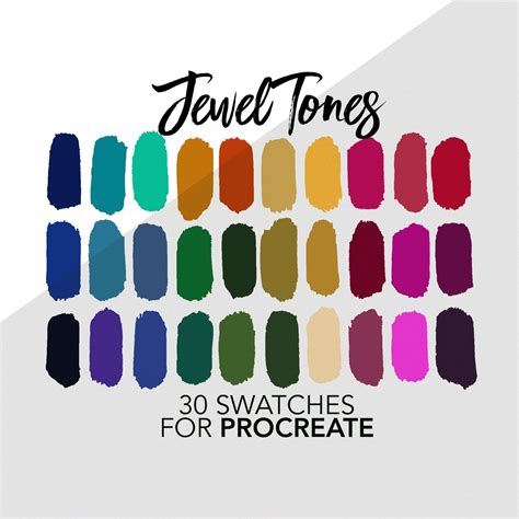 Procreate Palette Jewel Tones Color Scheme For Procreate Etsy Jewel