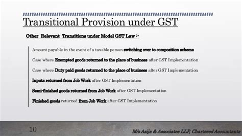 Overview Of Gst And Transition Provisions