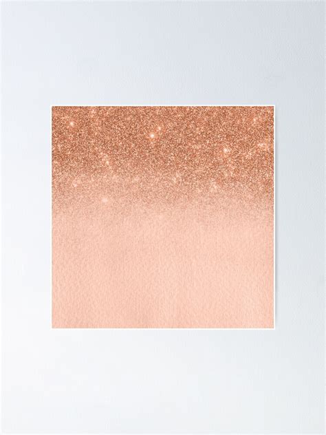 Pink Rose Gold Waterfall Glitter Ombre Fading Print Poster By