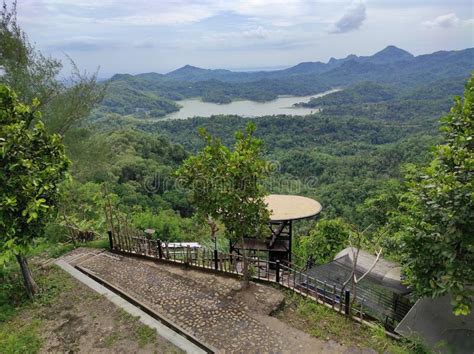 Beautiful Panoramic View Of Mountains Lake And Tropical Green Forest