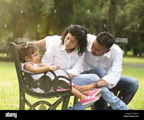 Indian Parent Dealing With Babe With Tantrum Stock Photo Alamy